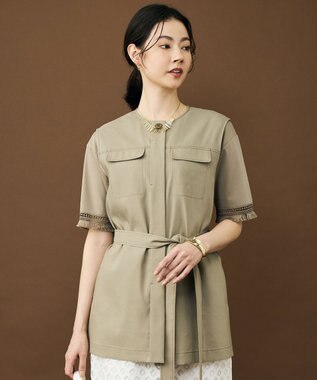 自由区 S 【セットアップ対応】リネンストレッチ ジレ