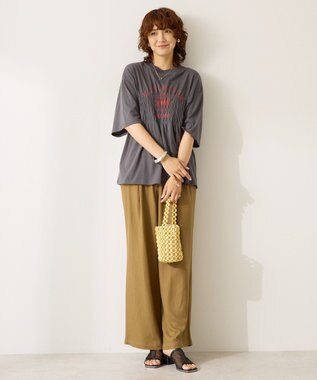 AMERICAN HOLIC カレッジプリントシャーリングプルオーバー Charcoal Gray