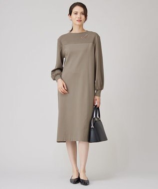 自由区 L 【洗える】エアーポンチ ワンピース モカ