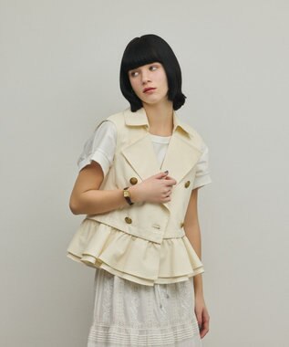 GRACE CONTINENTAL ペプラムトレンチベスト