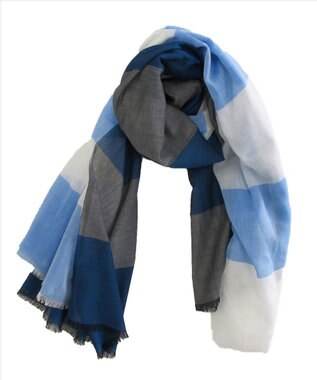 POLS 播州織 極細コットンストール ブルー