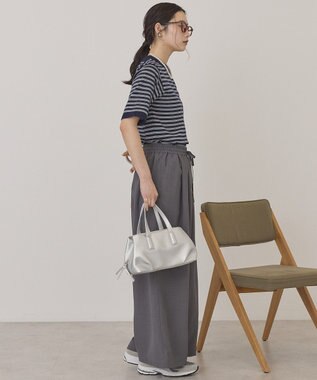 AMERICAN HOLIC ボーダーハーフスリーブニットプルオーバー Navy