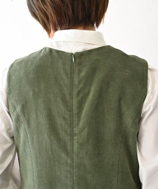 muuc 〈遠州織物の工場で織られた上質なコットンコーデュロイ生地〉花刺繍ワンピースドレス（セットアップ可能） グリーン