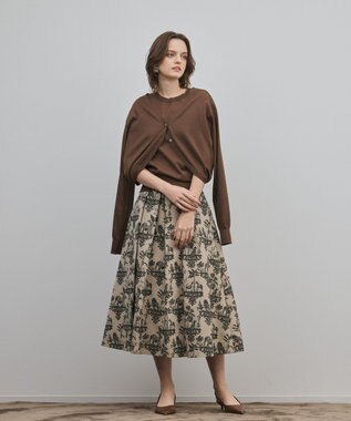 GRACE CONTINENTAL レイヤードニットトップ ブラウン