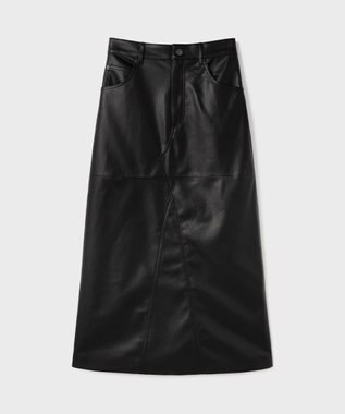 GRACE CONTINENTAL フェイクレザータイトスカート ブラック