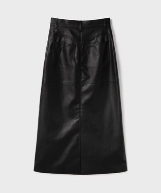 GRACE CONTINENTAL フェイクレザータイトスカート ブラック