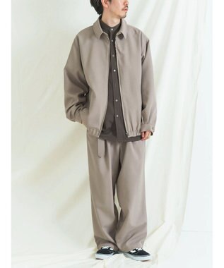 CRAFT STANDARD BOUTIQUE ポリエステルツイルスポーツジャケット Gray Beige