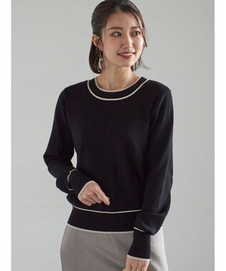 Te chichi 前後2WAYボウタイニットプルオーバー ブラック