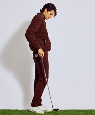 PW CIRCULUS 【撥水加工 / ストレッチ】【MEN】キルティング中綿プルオーバー ゴルフ ダークブラウン系