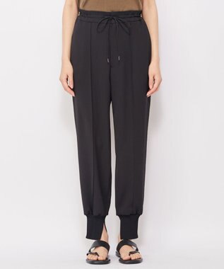 uncrave 【uncrave WHITE】ドレーピーツイル リブパンツ ブラック