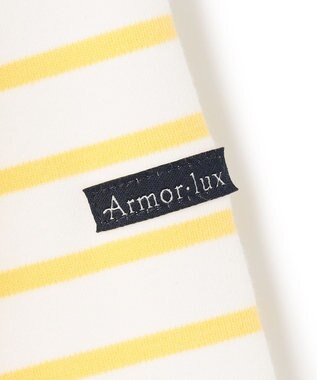 23区 【洗える】Armor-lux スムース パネルボーダー カットソー オフ×レモンイエロー