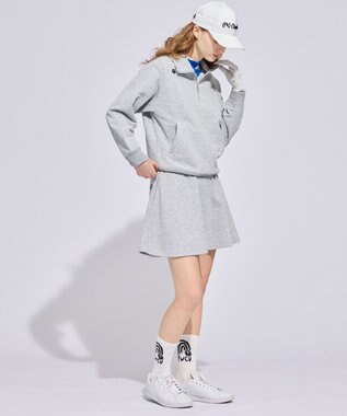 PW CIRCULUS 【WOMEN】ハーフジップ 裏毛スウェットトップス ゴルフウェア レディース グレー系