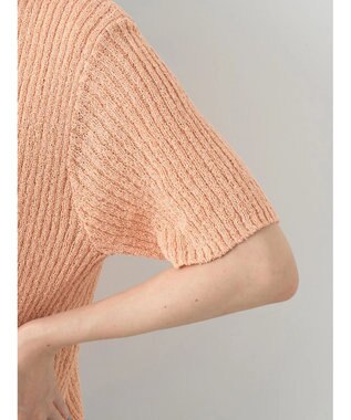 earth music&ecology バイカラーＶネックカーディガン Pink Beige