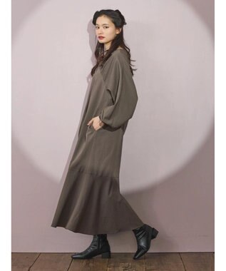 Green Parks ■ＥＳＣＡＲ　ギャザーヨークキリカエワンピース Charcoal Gray