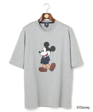 J.PRESS MEN 【DISNEY COLLECTION】【UNISEX】フロントイラストTシャツ / ミッキーマウス ライトグレー系