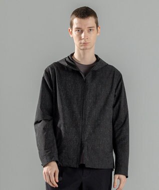 新柄【洗える/ストレッチ/シワになりにくい】クールドッツストレッチ ジップアップフードブルゾン