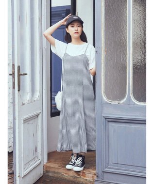 earth music&ecology チェックキャミワンピース Check Black