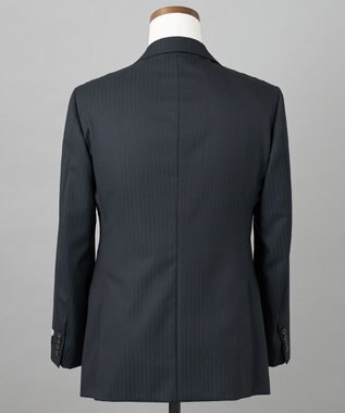 GOTAIRIKU シワになりにくい【御幸毛織/みゆきけおり】DRY SPINNER(ドライスピナー)スーツ（ダークグリーンストライプ） ダークグリーン系1