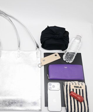 blancle メタリックレザー ガゼット2wayトートバッグ SILVER