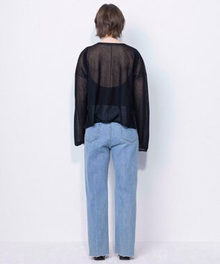 NAVE 【ReNAVE・洗える】シアーニット ロングスリーブ ブラック系