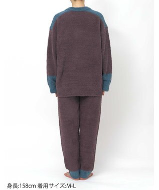 une nana cool カラーブロッキング　プルオーバー＆ロングパンツセット ブラウン