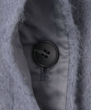 組曲 スタンドカラーシャギーコート チャコールグレー系