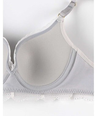 une nana cool 【リニューアル】 しなやかにフィット ポルカドットモールド 3/4カップブラ グレー