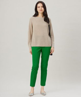 自由区 【WEB限定カラーあり・洗える】リネンミドルゲージボートネック ニット フラックス