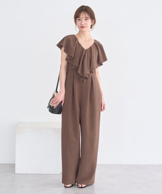earth music&ecology ラッフルサロペット Brown