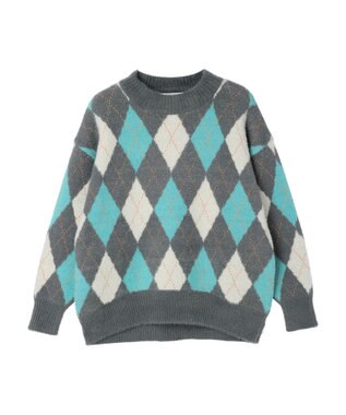 AMERICAN HOLIC バイパチアーガイルニットプルオーバー Gray Mixture