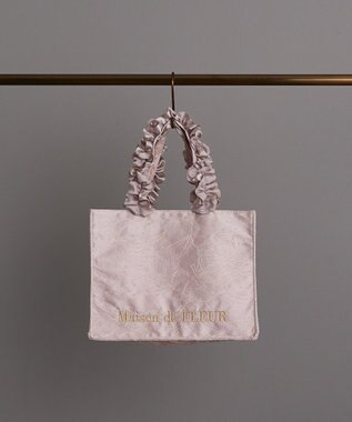 Maison de FLEUR レースフリルハンドルスクエアトートＳバッグ