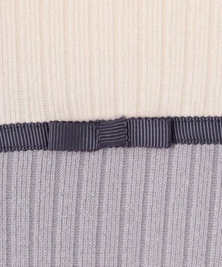 組曲 KIDS 【110-140㎝】バイカラーニットソー ワンピース ライトグレー系