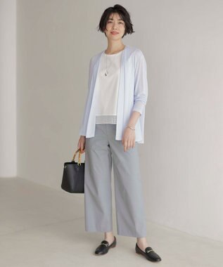 J.PRESS LADIES L 【人気のため追加・洗える】ノースリーブスムースジャージー レース カットソー ホワイト系