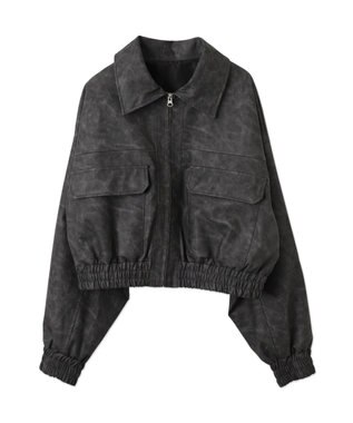 WEGO PUショートブルゾン グレー