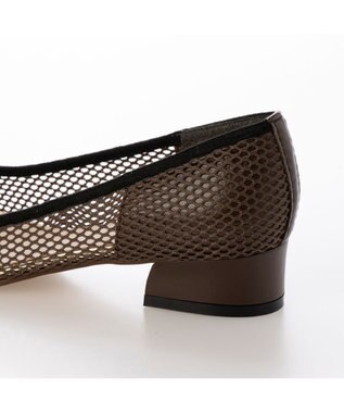 MODE ET JACOMO <carino>ポインテッドトゥメッシュパンプス ブラウン