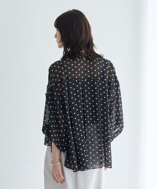 YECCA VECCA 【2点SET】キャミ付きシアードットシャツ Black