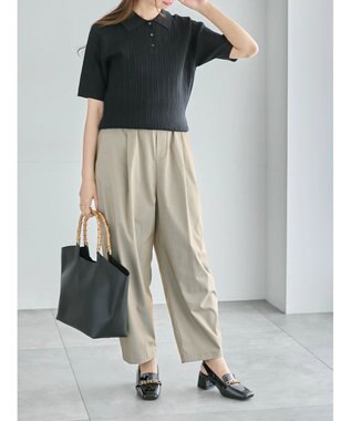 Te chichi ミニケーブルポロニット ブラック