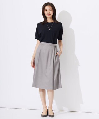 J.PRESS LADIES L 【洗える】レーヨンエリートストレッチ ドルマン ニット ネイビー系