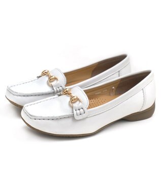 Pointer 本革ビットローファードライビングシューズ ホワイト