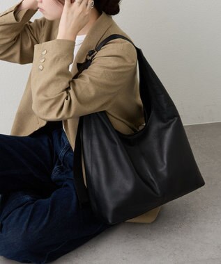 russet レザーホーボーバッグ L(CE-1654) Black