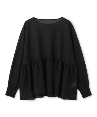 UNFILO シアー ペプラムニット ブラック