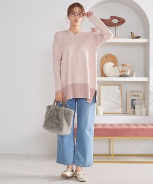 Tiaclasse 三つ編みハンドルファーバッグ ベージュ