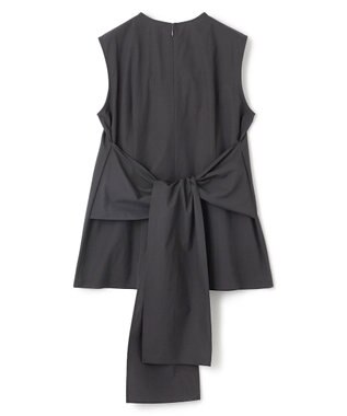 BEIGE， 【洗える・GISELe 6月号掲載】MALLOW / バックリボンコットンノースリーブブラウス Slate