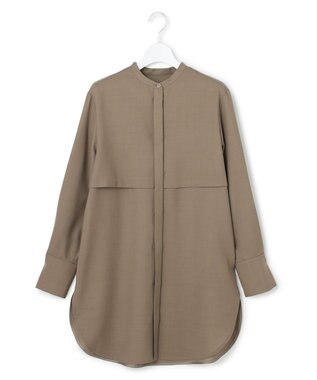 ICB アルタニカツイル バンドカラーブラウス ダークセピア