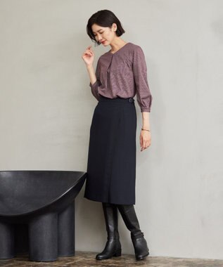 J.PRESS LADIES 【洗える】RELAXIONツイル スカート ネイビー系