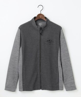 JOSEPH ABBOUD MOUNTAIN 【ソフト/吸水速乾/ライナードッキング対応】メランジバック メッシュ ジップ カットソー グレー系