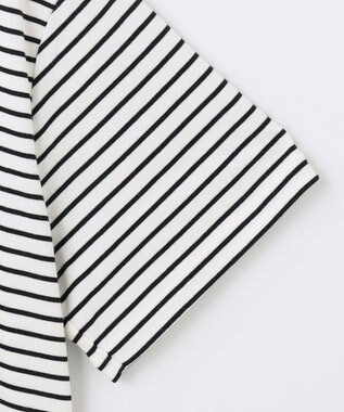 ANY 【接触冷感】クロップド丈半袖Tシャツ ボーダー