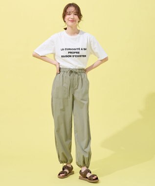 ANY 【洗濯機可/ウエストゴム】パラシュートパンツ カーキ