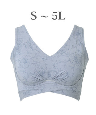 BRADELIS New York 【Yukine inc. 】ゆきねえ365綿混モアらく快適フルカップブラ24 ブラデリス ノンワイヤー 補正 ブラジャー下着 良く伸びて身体にフィット YH124301 ローズアッシュブルー