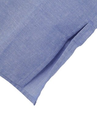 Green Parks 綿麻混Ｖネックオーバーサイズシャツ Sax